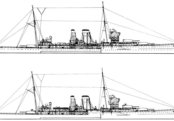 Корабль HMS York [Heavy Cruiser] - чертежи, габариты, рисунки